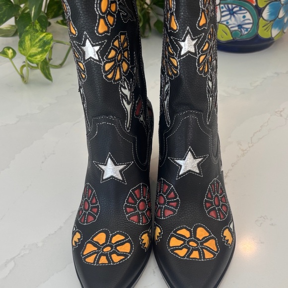 Dolce Vita Western Boot Black Multi Leather Lassie Size 7.5 NWT - Picture 6 of 14